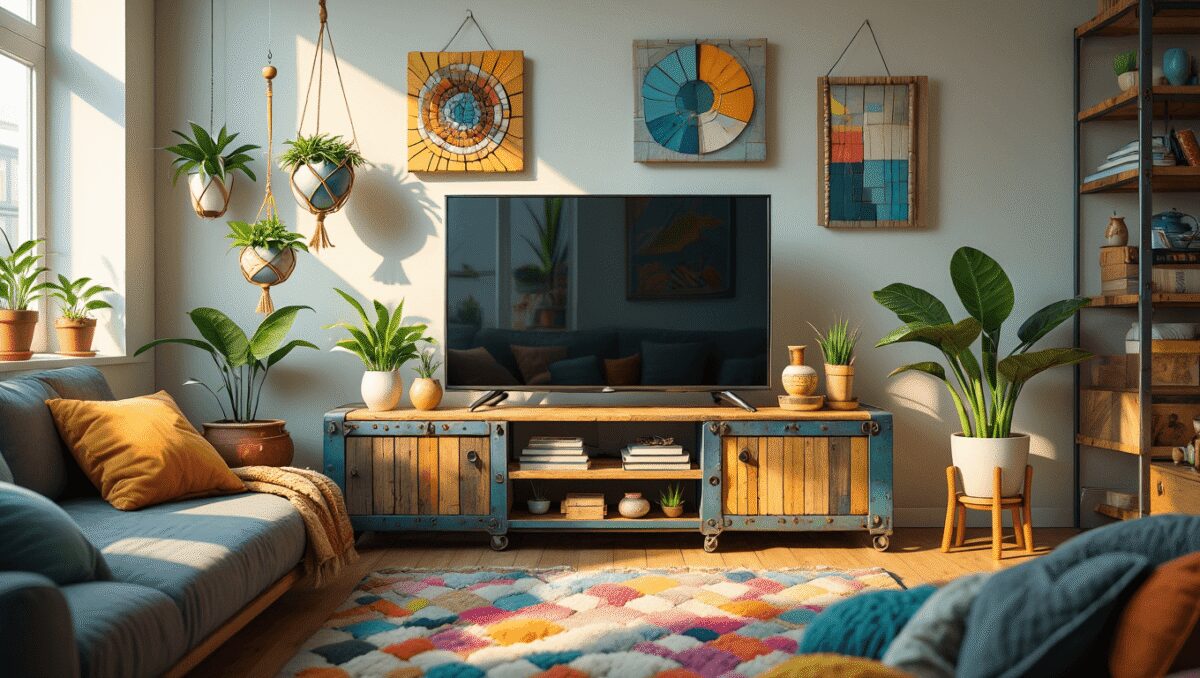 Comment intégrer un meuble TV dans une déco DIY ou récup’ ?