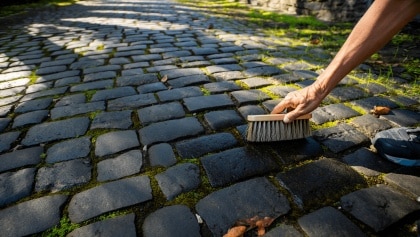 Cette méthode permet de récupérer des pavés noircis par le temps