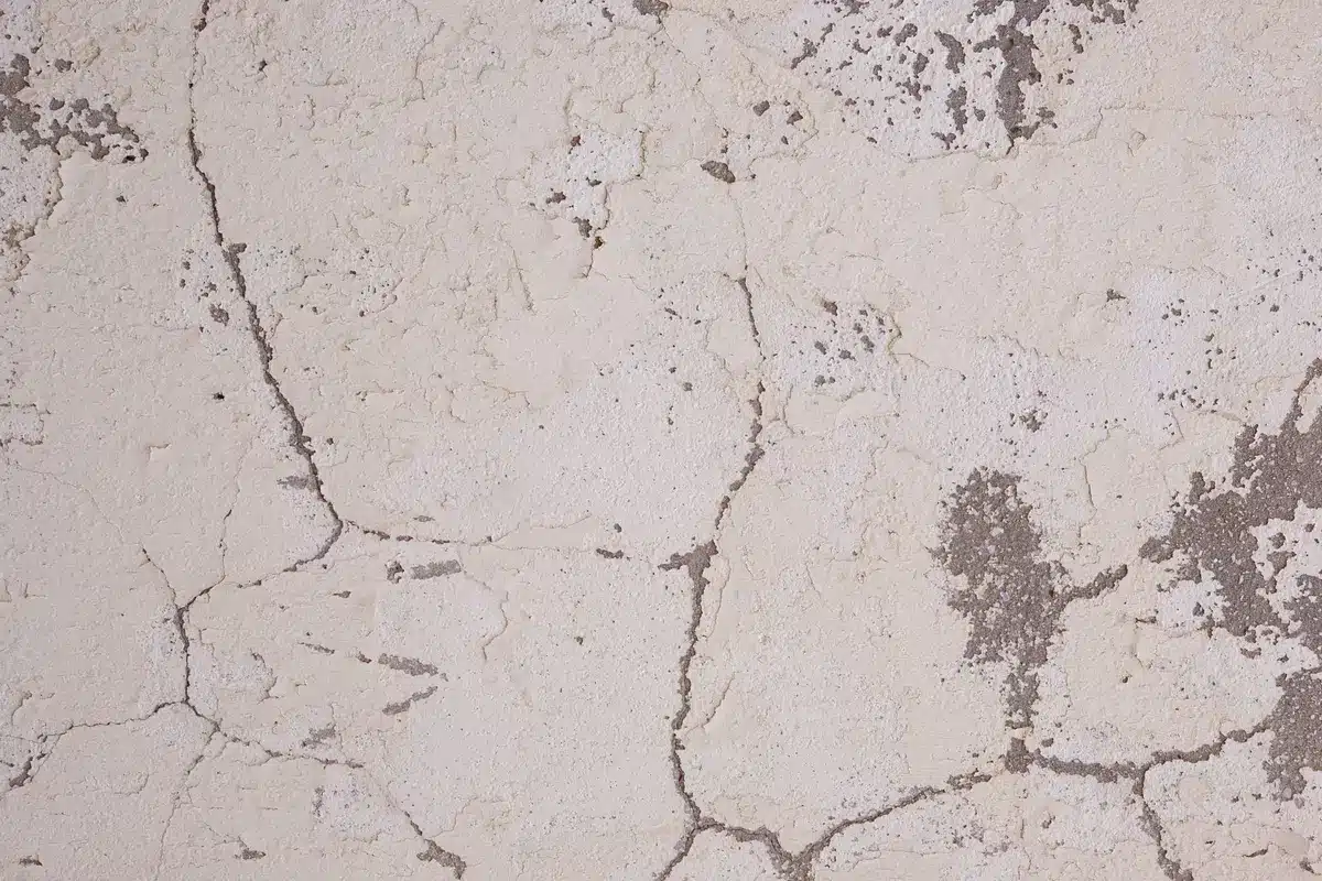 Fissures fines visibles sur la surface d'un mur intérieur