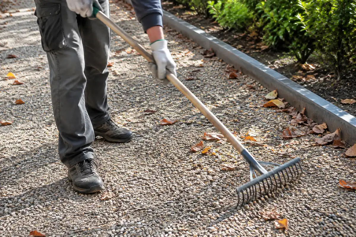 5 astuces pour éviter l'accumulation de feuilles mortes dans les graviers