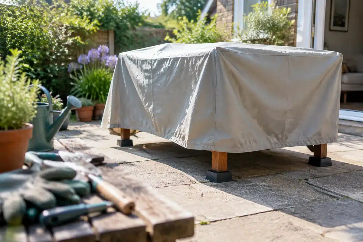 Comment protéger une table de jardin en bois pour l'hiver sans la rentrer ?